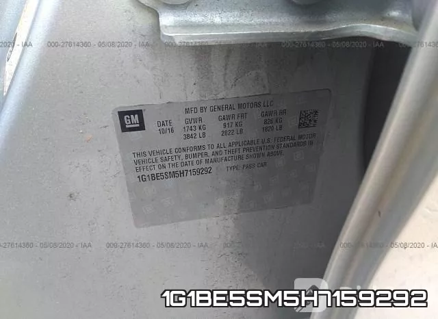 1G1BE5SM5H7159292 фото 10