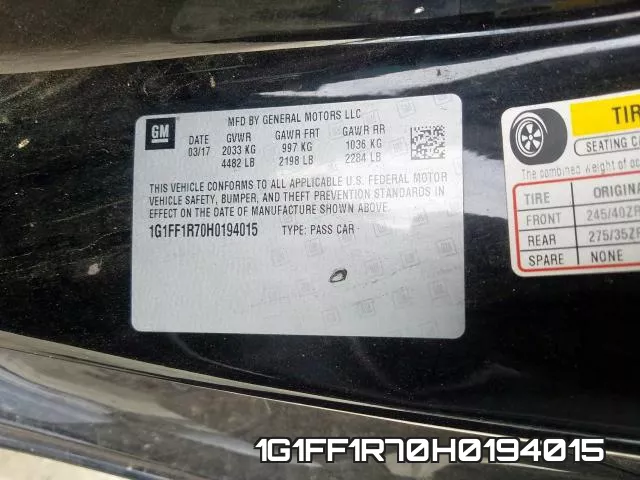 1G1FF1R70H0194015 фото 2