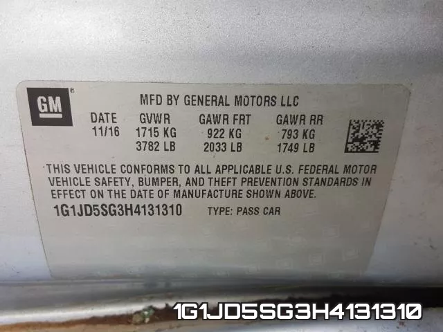 1G1JD5SG3H4131310 фото 2