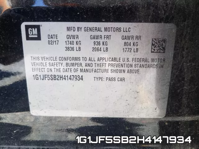 1G1JF5SB2H4147934 фото 2