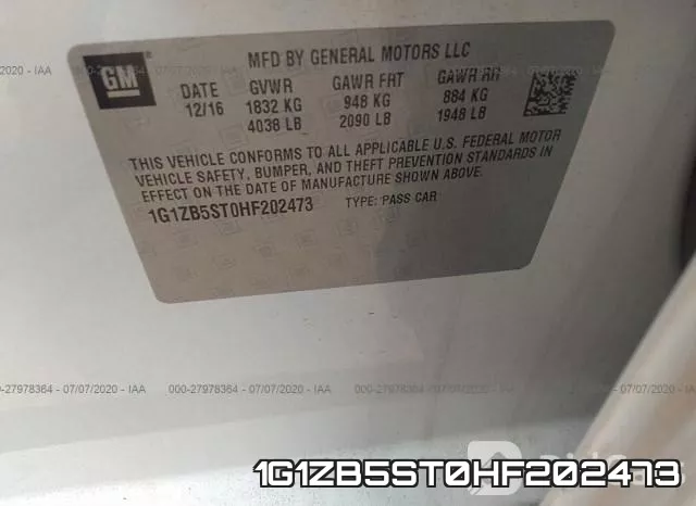 1G1ZB5ST0HF202473 фото 10