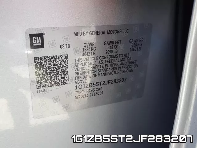 1G1ZB5ST2JF283207 фото 2