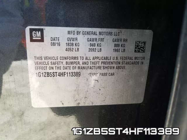 1G1ZB5ST4HF113389 фото 2