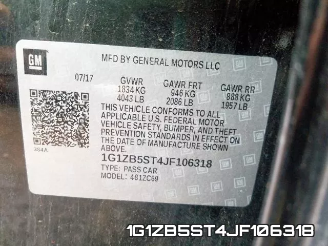 1G1ZB5ST4JF106318 фото 2