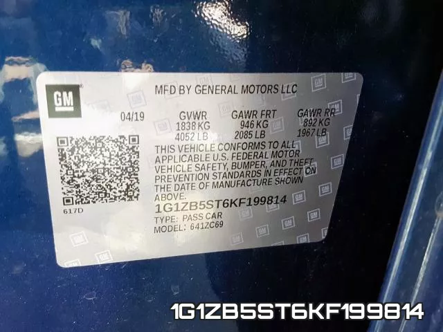 1G1ZB5ST6KF199814 фото 2