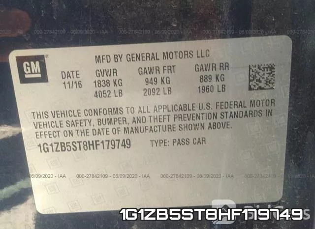 1G1ZB5ST8HF179749 фото 10
