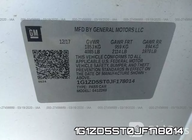 1G1ZD5ST0JF178014 фото 10