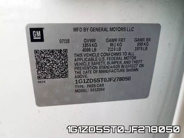1G1ZD5ST0JF278050 фото 2