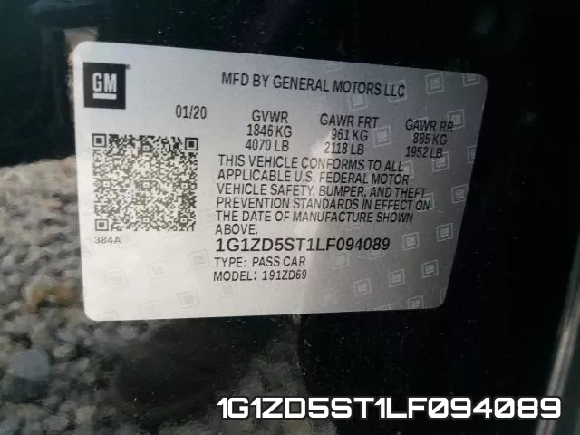 1G1ZD5ST1LF094089 фото 2