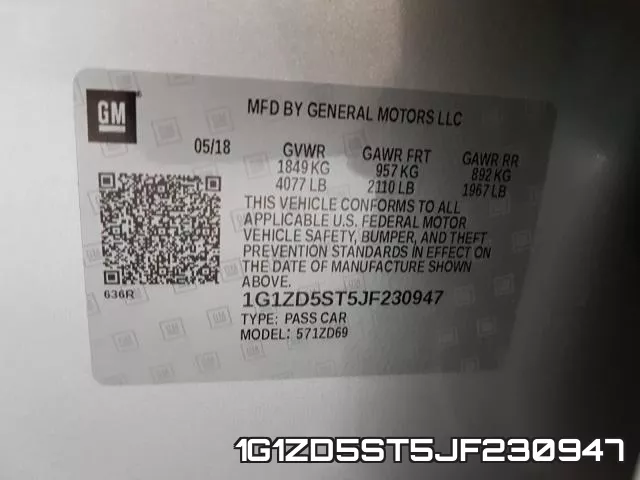 1G1ZD5ST5JF230947 фото 2