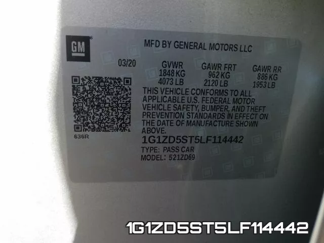 1G1ZD5ST5LF114442 фото 2