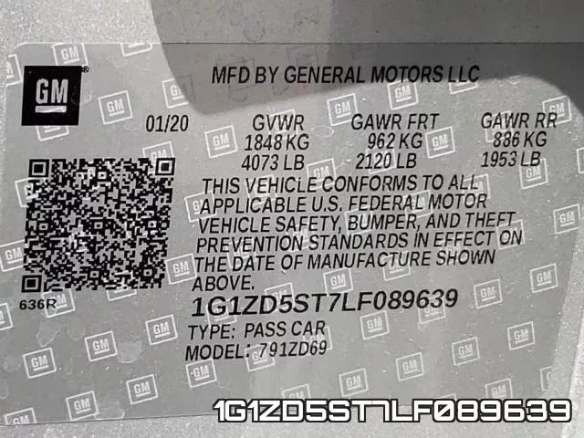 1G1ZD5ST7LF089639 фото 2