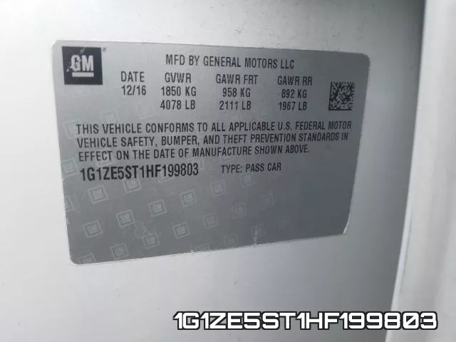 1G1ZE5ST1HF199803 фото 2