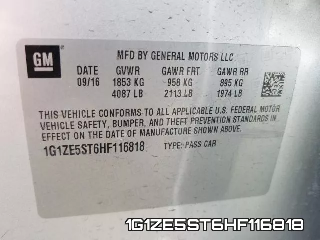 1G1ZE5ST6HF116818 фото 2