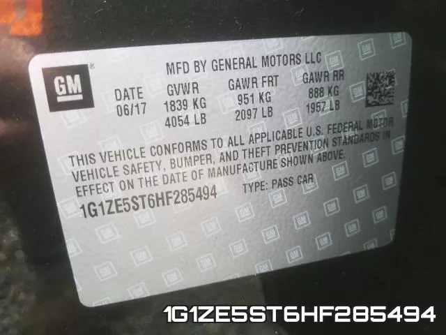 1G1ZE5ST6HF285494 фото 2