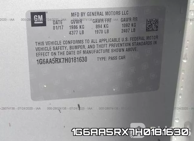 1G6AA5RX7H0181630 фото 10