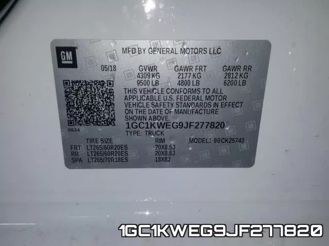 1GC1KWEG9JF277820 фото 2