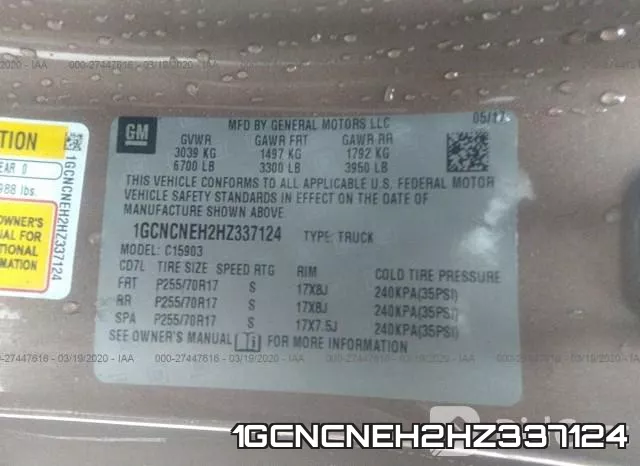1GCNCNEH2HZ337124 фото 10