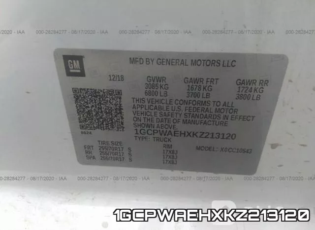 1GCPWAEHXKZ213120 фото 10