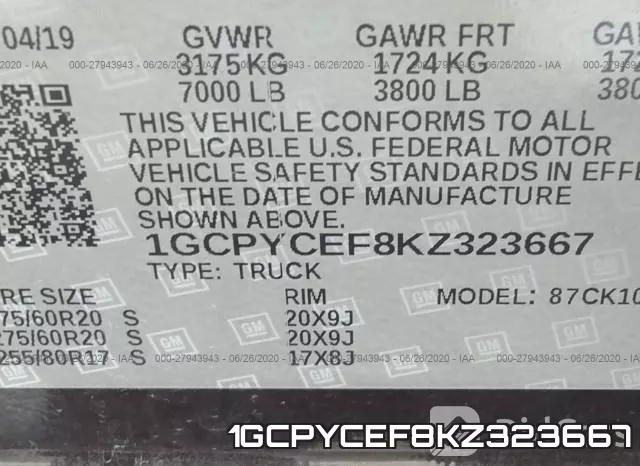1GCPYCEF8KZ323667 фото 10