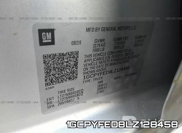 1GCPYFED8LZ128458 фото 10