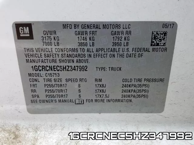 1GCRCNEC5HZ347992 фото 2