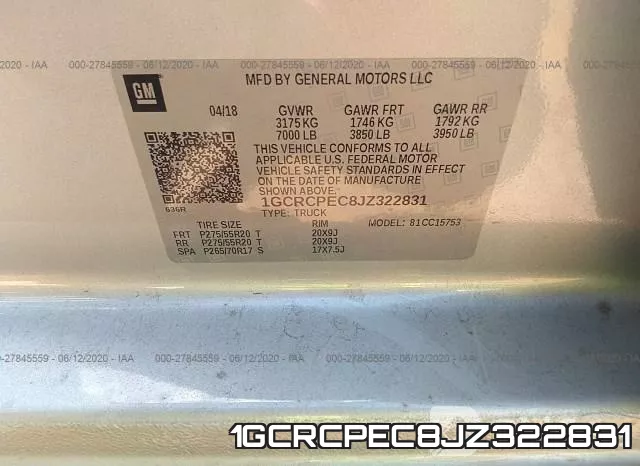 1GCRCPEC8JZ322831 фото 10