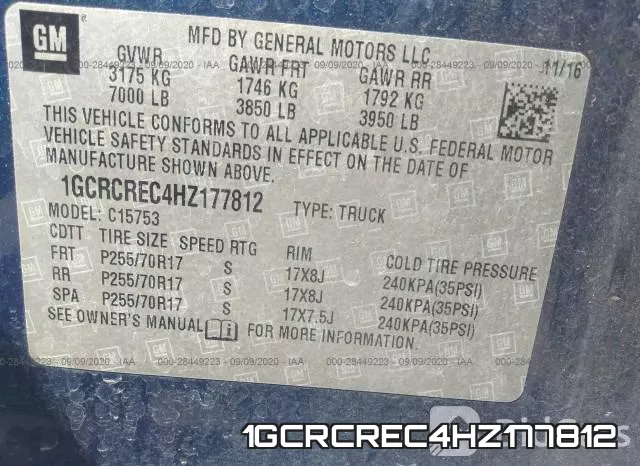 1GCRCREC4HZ177812 фото 10