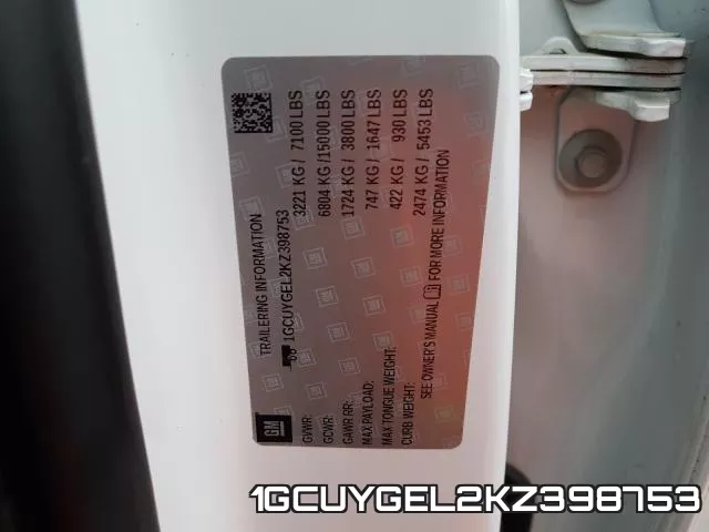 1GCUYGEL2KZ398753 фото 2