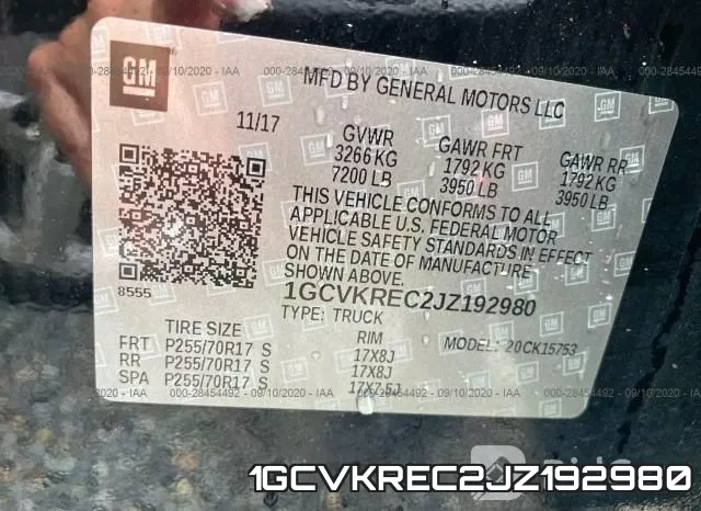 1GCVKREC2JZ192980 фото 10