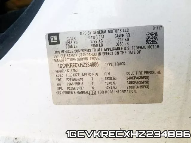 1GCVKRECXHZ234886 фото 2
