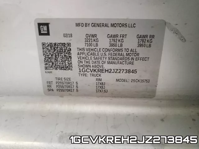 1GCVKREH2JZ273845 фото 2