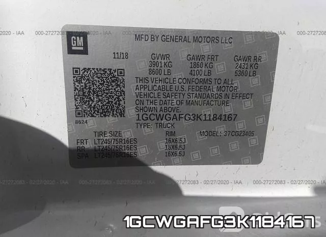 1GCWGAFG3K1184167 фото 10