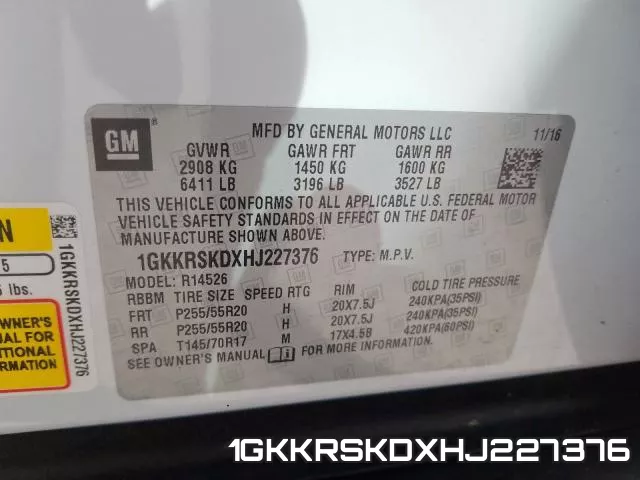 1GKKRSKDXHJ227376 фото 2