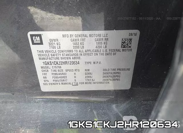 1GKS1CKJ2HR120634 фото 10