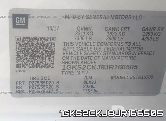 1GKS2CKJ8JR166505 фото 10