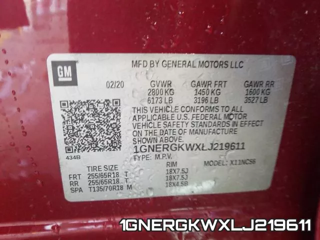 1GNERGKWXLJ219611 фото 2