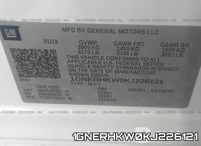 1GNERHKW0KJ226121 фото 10