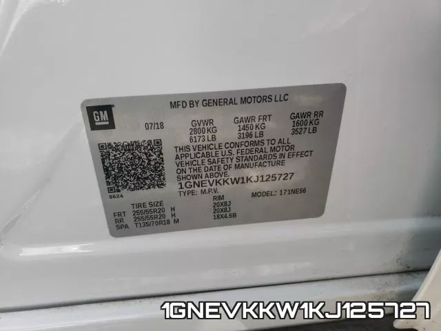 1GNEVKKW1KJ125727 фото 2