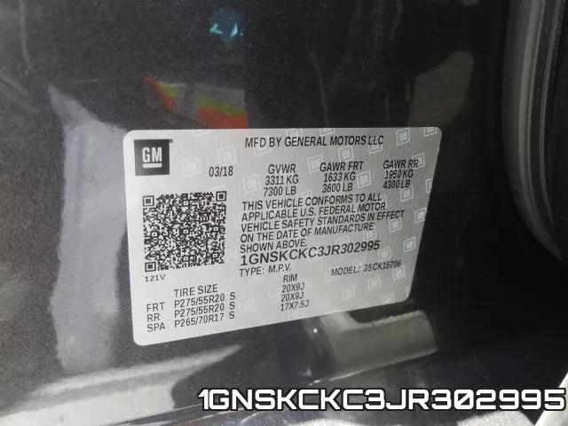1GNSKCKC3JR302995 фото 2
