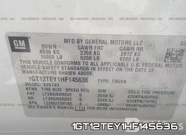1GT12TEY1HF145636 фото 10