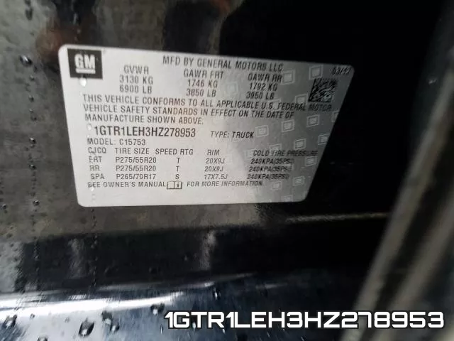 1GTR1LEH3HZ278953 фото 2