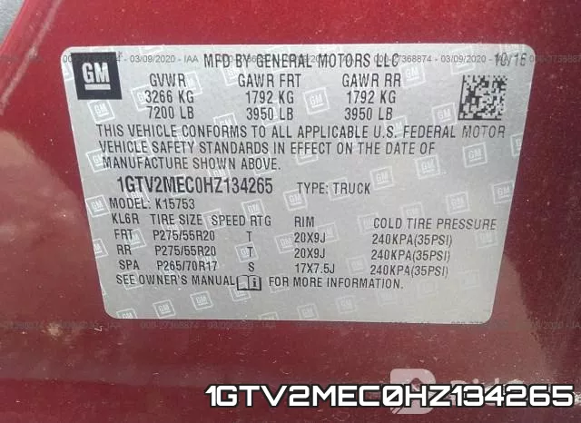 1GTV2MEC0HZ134265 фото 10