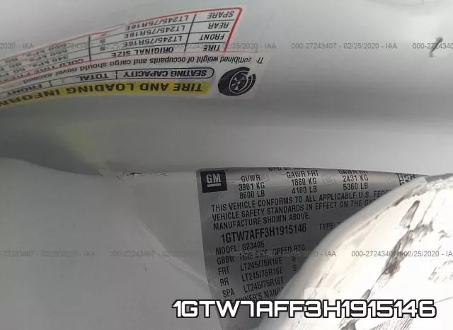 1GTW7AFF3H1915146 фото 10