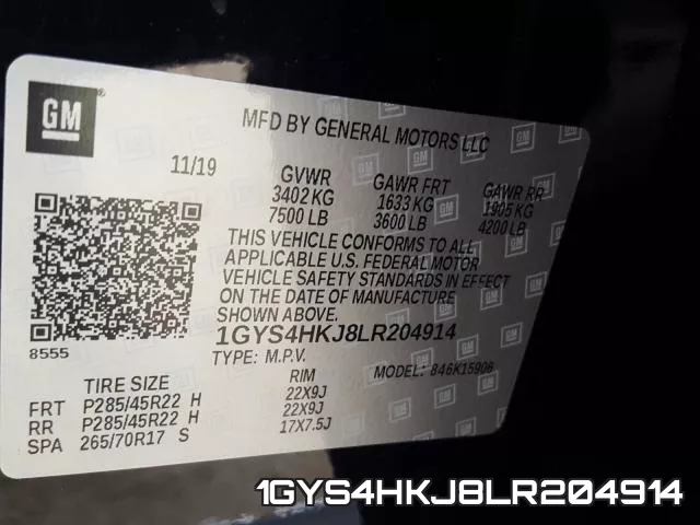 1GYS4HKJ8LR204914 фото 2