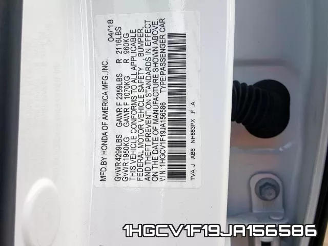 1HGCV1F19JA156586 фото 2