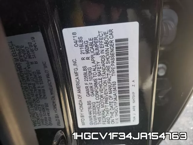 1HGCV1F34JA154763 фото 2