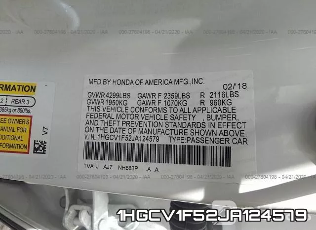 1HGCV1F52JA124579 фото 10