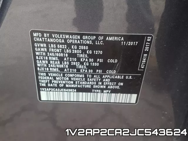 1V2AP2CA2JC543624 фото 2