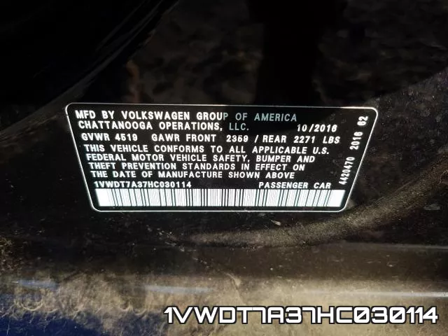 1VWDT7A37HC030114 фото 2